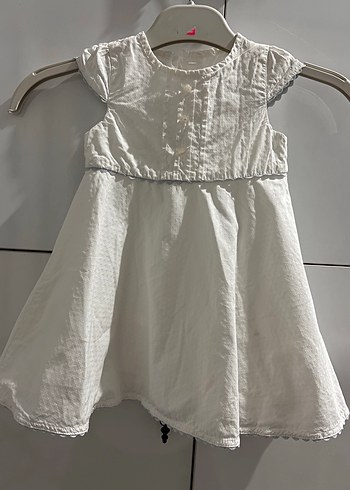 Kız Çocuk Beyaz Kolsuz Pamuklu Elbise - Görsel 2