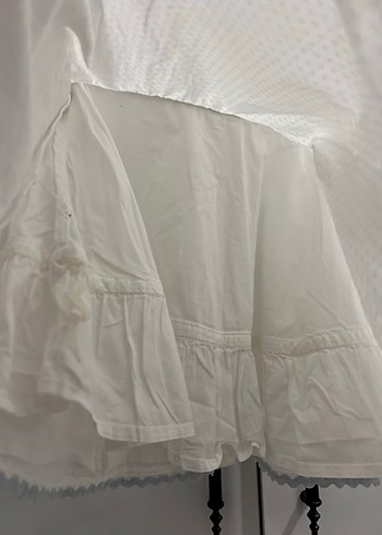 Kız Çocuk Beyaz Kolsuz Pamuklu Elbise - Görsel 4