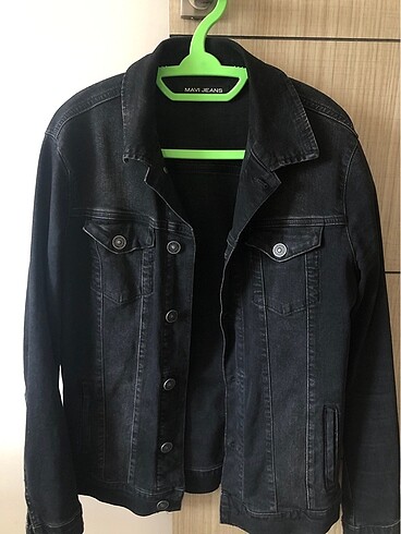 Mavi siyah denim ceket