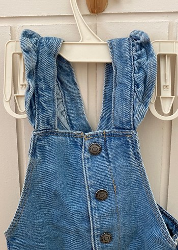Koton Kids Kızlar için Mavi Bol Kesim Denim Salopet