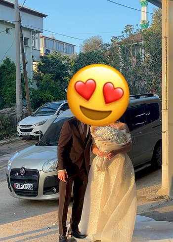 Gelinlik Straplez Beyaz Prenses Abiye