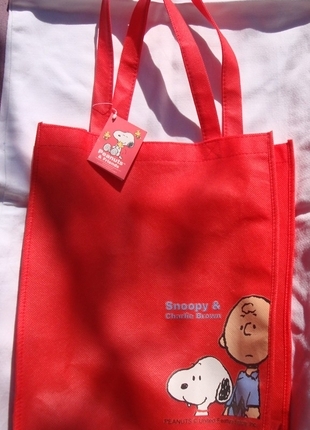 snoopy tote çanta kırmızı