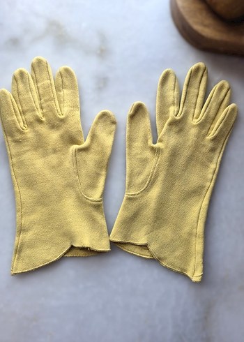 vintage sarı eldiven - Görsel 2