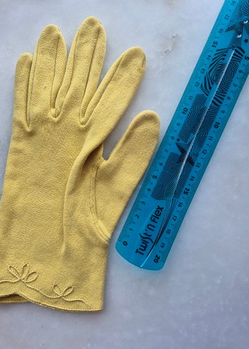 vintage sarı eldiven - Görsel 4