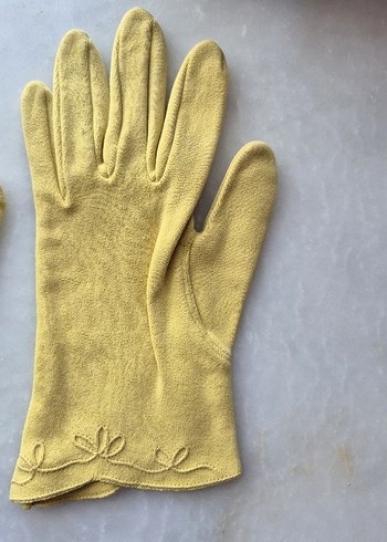 vintage sarı eldiven - Görsel 3