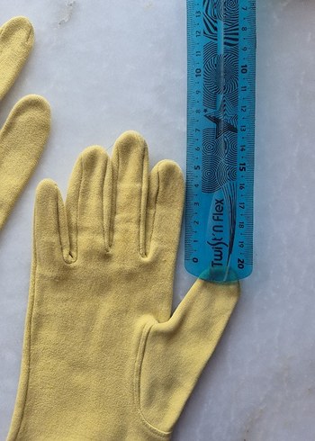 vintage sarı eldiven - Görsel 5