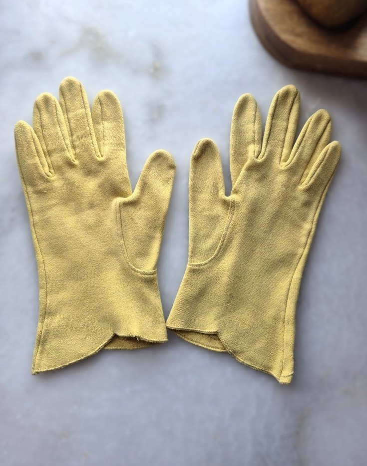 vintage sarı eldiven - Görsel 2