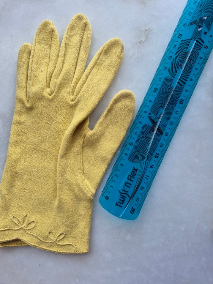 vintage sarı eldiven - Görsel 4