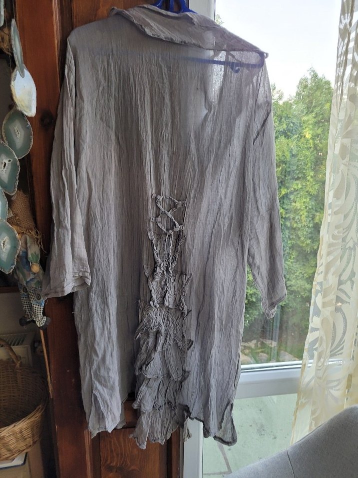 bohem ince Uzun Ceket - Görsel 2