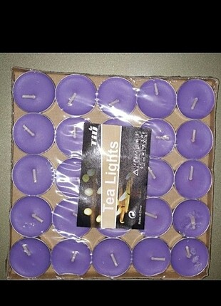 Tealight mum kırmızı ve mor mum 
