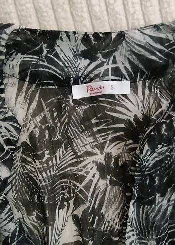 Kadın Gri Bohem Kısa Kollu Kimono - Görsel 3