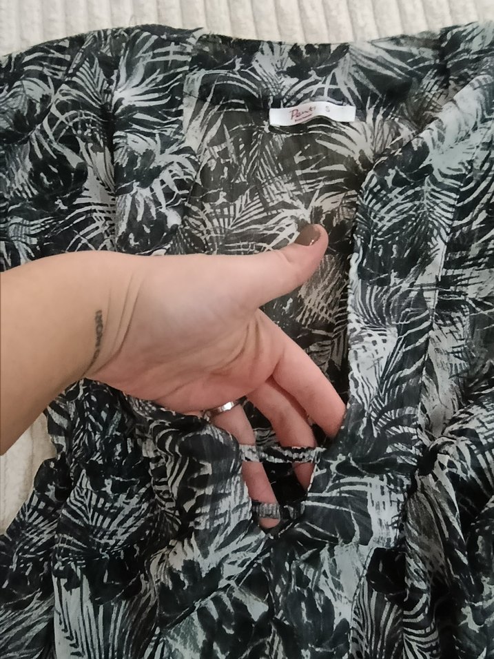 Kadın Gri Bohem Kısa Kollu Kimono - Görsel 4