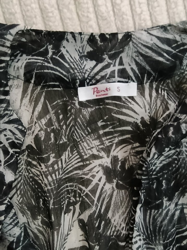 Kadın Gri Bohem Kısa Kollu Kimono - Görsel 3