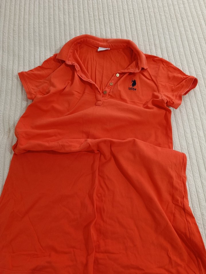 Kısa Kollu Kırmızı T-shirt Elbise - Görsel 5