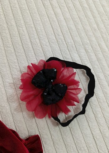 Kız Çocuk Kırmızı Fırfırlı Uzun Kollu Elbise - Görsel 2