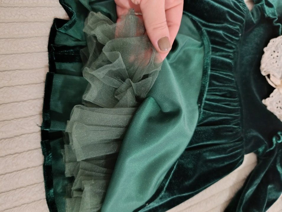 Kız Çocuk Yeşil Dantel Detaylı Bohem Elbise - Görsel 2