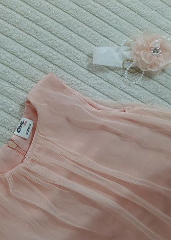 Pembe Kolsuz Kız Elbisesi Fırfırlı - Görsel 2