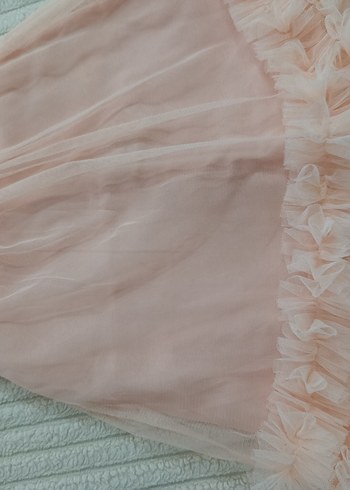 Pembe Kolsuz Kız Elbisesi Fırfırlı - Görsel 3