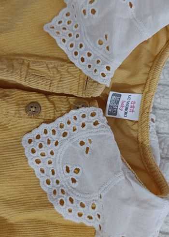 Sarı Kız Çocuk Fırfırlı Elbise - Görsel 3