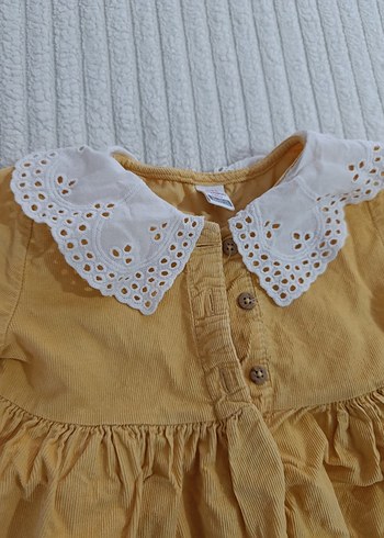 Sarı Kız Çocuk Fırfırlı Elbise - Görsel 2