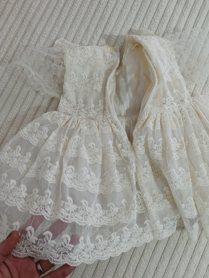 Dantel İşlemeli Beyaz Bohem Kız Bebek Elbisesi - Görsel 5