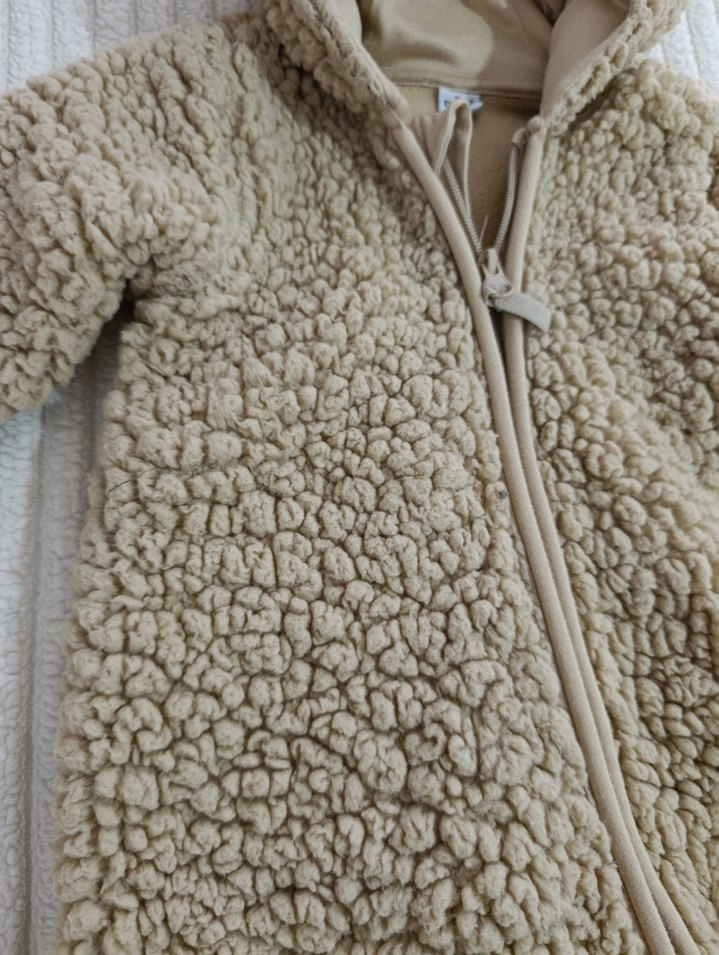 Bej Kürklü Bebek Tulumu - Görsel 4