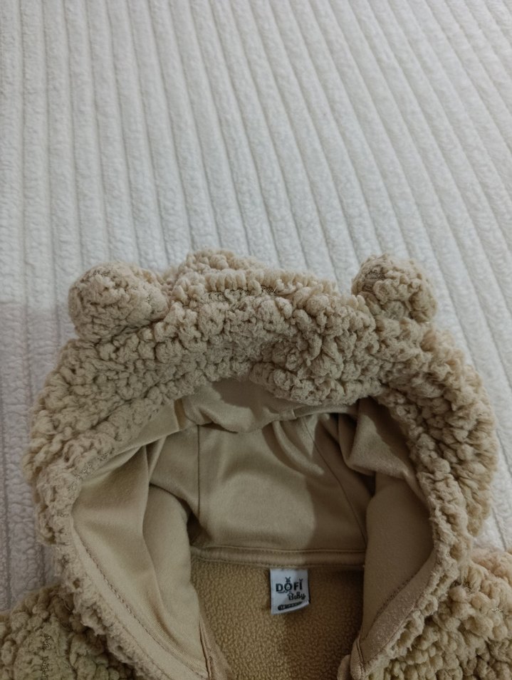 Bej Kürklü Bebek Tulumu - Görsel 3