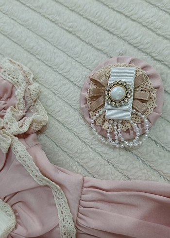 Pembe Bohem Kız Elbisesi Fırfır Detaylı - Görsel 2