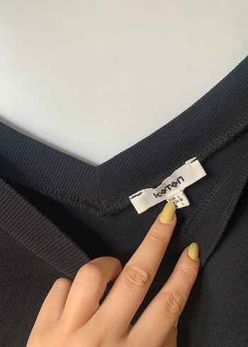 Koton Siyah V Yakalı Uzun Kollu Kadın Bluz