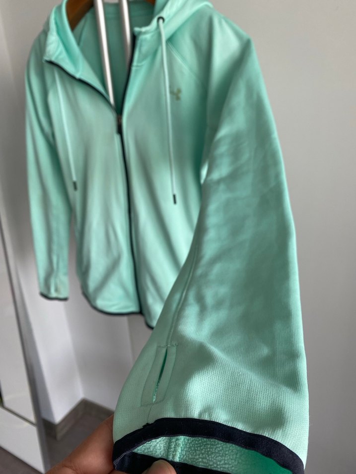 Under Armour Storm Turkuaz Fermuarlı Kadın Spor Ceketi Kapöşonlu - Görsel 5