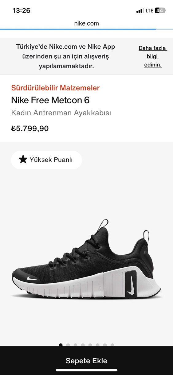 ORJİNAL Nike Free Metcon 6 Siyah Kadın Antrenman Ayakkabı - Görsel 2