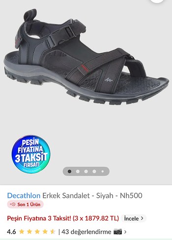 Decahtlon Domyos Gri Spor Sandalet NH500 - Görsel 3