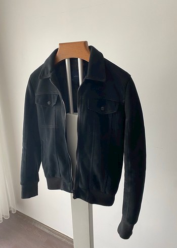 ZARA SPOR KESİM SİYAH SÜET ÇEKET MONT - Görsel 2