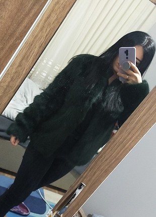 Bershka yeşil kürk