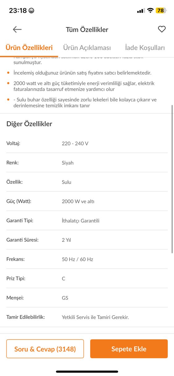 Siyah Çok Amaçlı Buharlı Temizleyici - Görsel 5