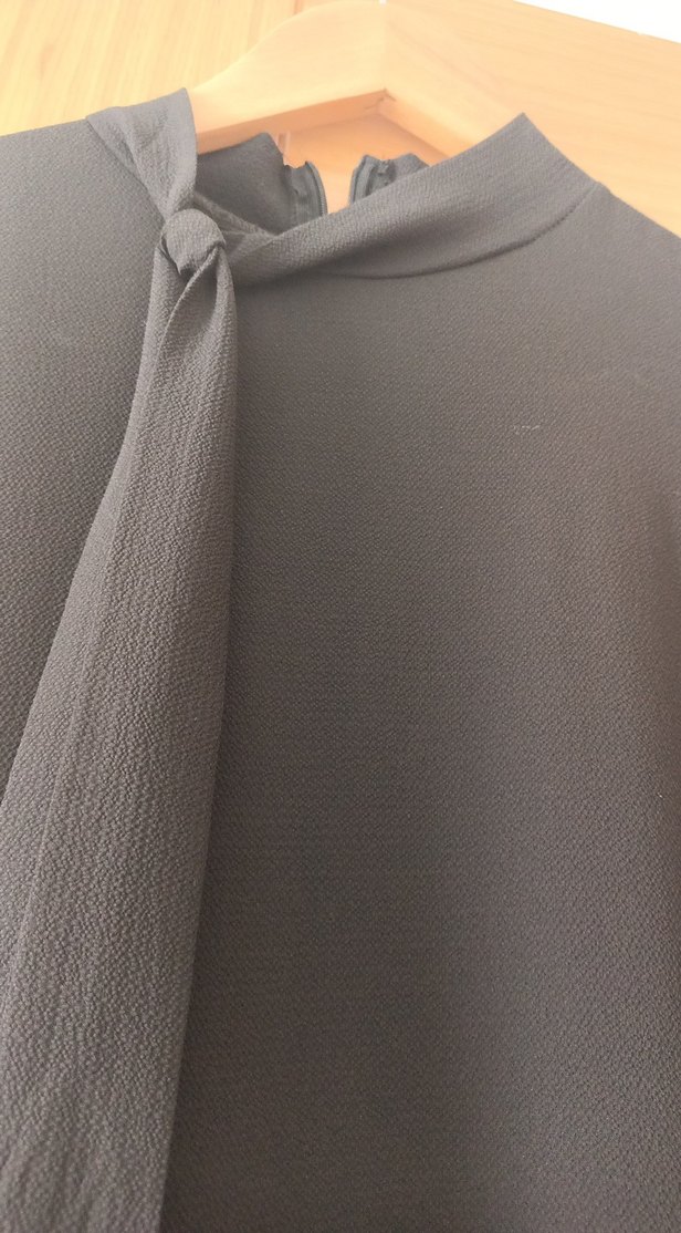 Gri Uzun Kollu Fırfırlı Salaş Elbise - Görsel 2