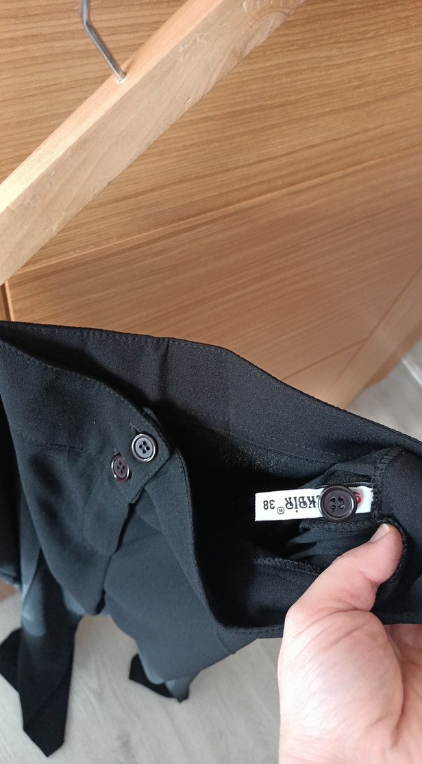 Gri Pilili Kadın Kumaş Pantolon - Görsel 3