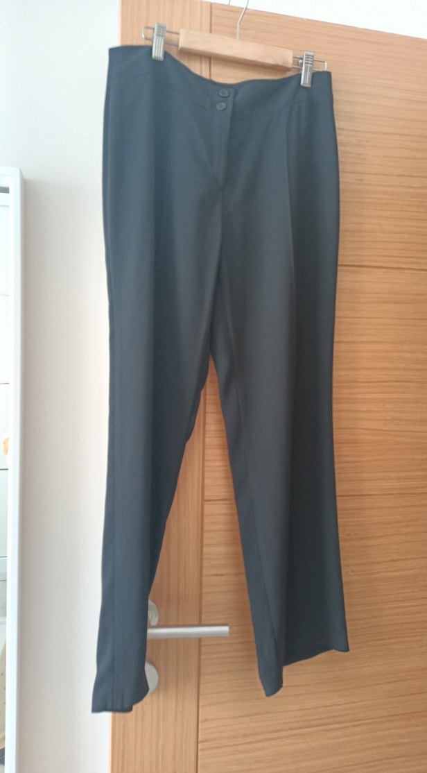 Gri Pilili Kadın Kumaş Pantolon - Görsel 2