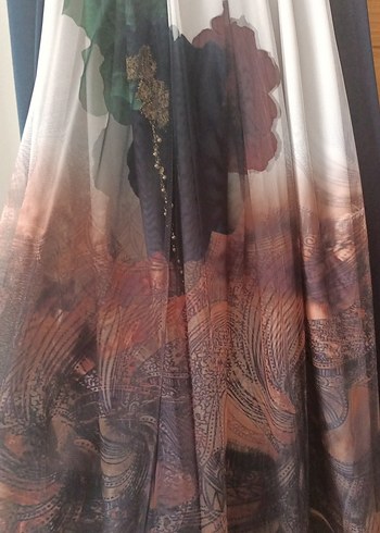 Bohem Tarz Uzun Drapeli Desenli Etek - Görsel 2