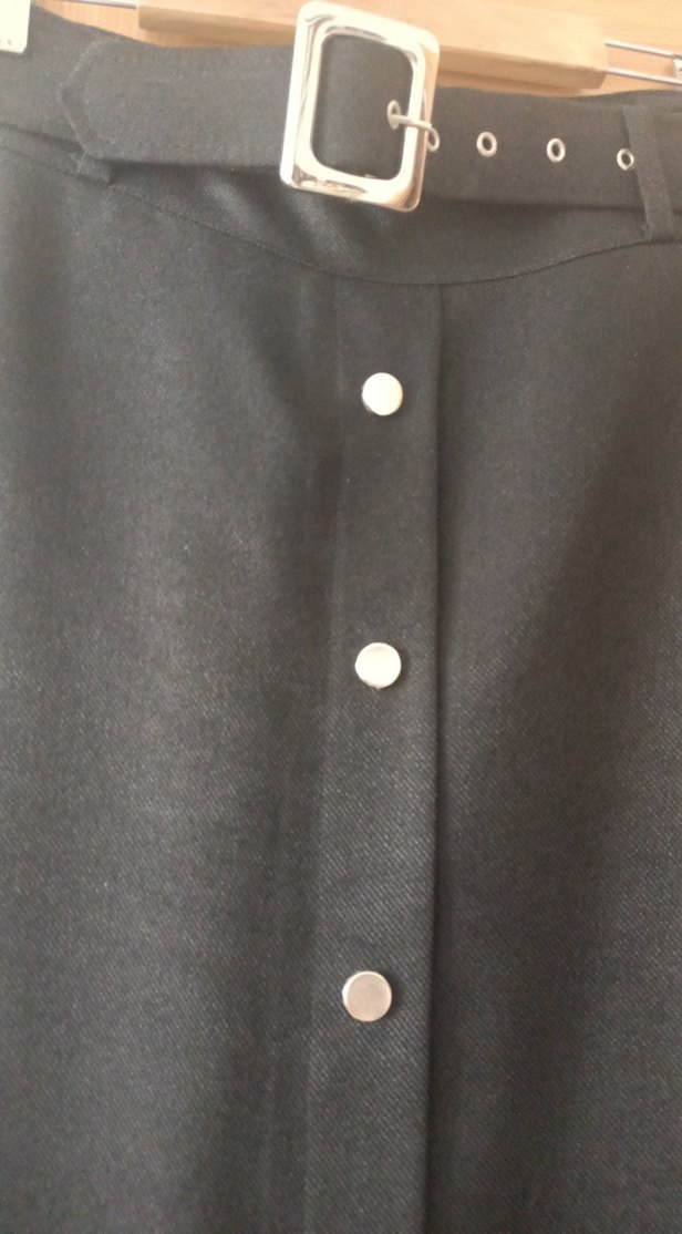 Düğmeli Siyah Uzun Kadın Etek - Görsel 2