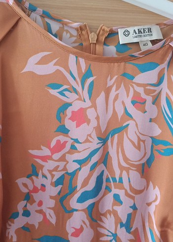 Bej Çiçek Desenli Uzun Bohem Elbise - Görsel 3