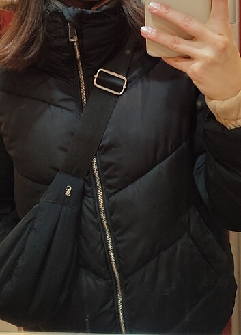 Siyah Şişme Mont - Görsel 5