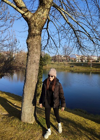 Siyah Şişme Mont - Görsel 6