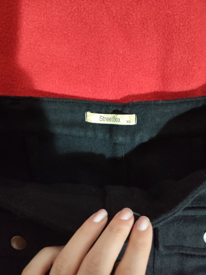 Düğmeli Siyah Süet Mini Etek - Görsel 2