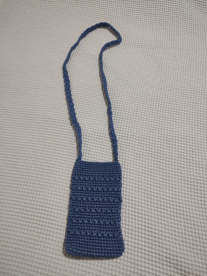 Mavi Örgü Bohem Çapraz Çanta - Görsel 2