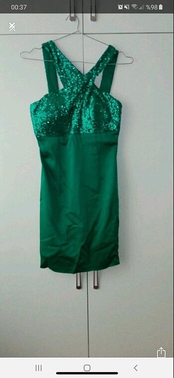 Yeşil mini elbise