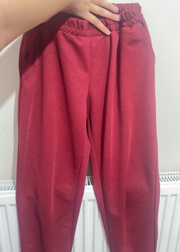 Bordo Kadın Midi Kumaş Pantolon - Görsel 2