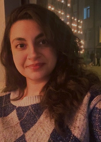 Gri Mavi Baklava Desenli Triko Kadın Kazak - Görsel 4