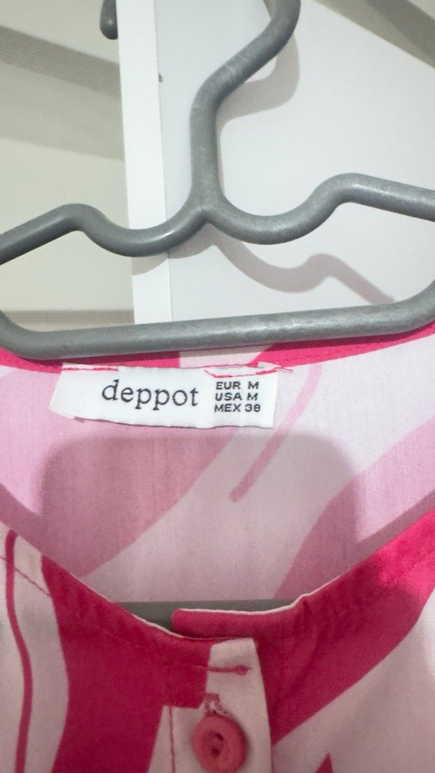 Pembe Desenli Uzun Kadın Elbise - Görsel 2