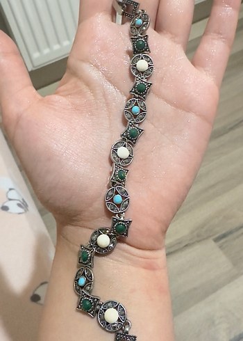 Turkuaz Taşlı Bohem Boncuklu Bileklik - Görsel 3